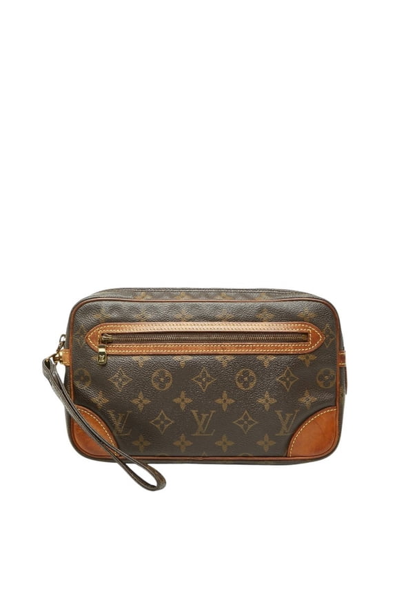 Pre-Owned Louis Vuitton Monogram Marly Dragonne GM Clutch Bag M51825 Brown Leather Men's LOUIS...