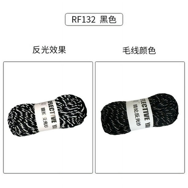 Zhuge Hilo reflectante de 4 piezas, hilo plateado, para crochet, para gorros reflectantes de invierno cálidos y de alta visibilidad, 200 g, 220 yardas, color negro