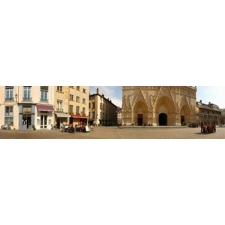 Facade of a cathedral St Jean Cathedral Lyon Rhone Rhone-Alpes France Canvas Art - Panoramic Images (40 x