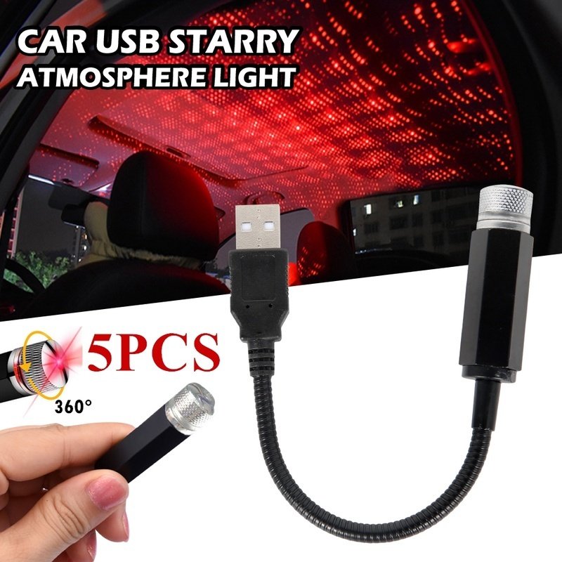 Willstar 15PCS Universal USB Plug Mini LED Car Roof Star Night Lights