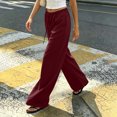 thumbnail image 4 of Bixock Women Pajamas Pants Loungewear Pants Solid Color Long Pajama Pants Straight Leg Elastic Drawstring Waist Side Pockets Soft Homewear Indoor Sleepwear Trousers Women Clothings, 4 of 5