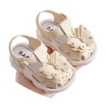thumbnail image 3 of LIUJUNSHOP Toddler Girl Summer Shoes Baby Girl Sandals Girls Sandals Closed-Toe Sandals Flower Dress Summer Shoes Sandals Khaki 6-9Months, 3 of 8