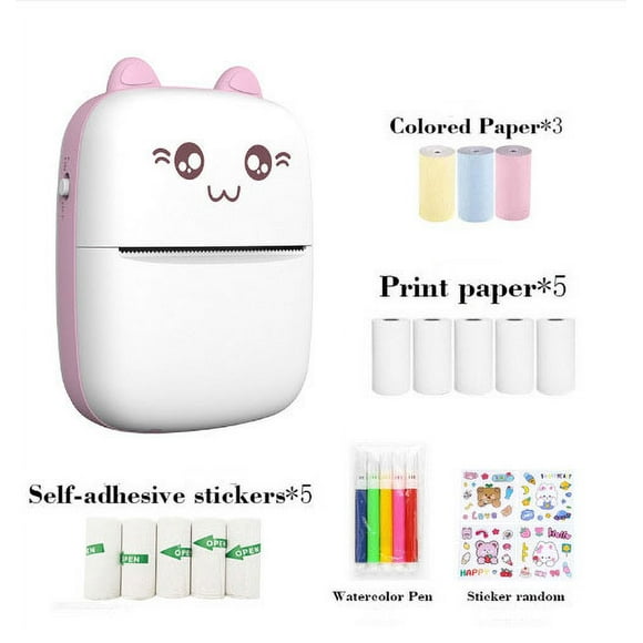 Portable Photo Printer, Mini Thermal Printer, Wireless Bluetooth Printer, Sticker Printer for Sticker, Label