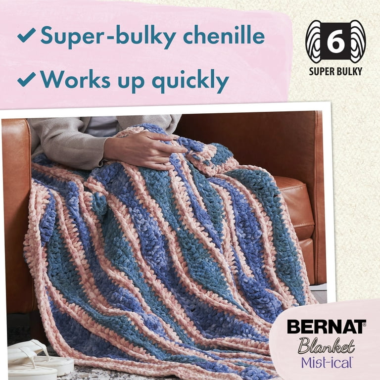 Bernat Blanket Mist-ical Yarn – 2 Pack Of 300g Super Bulky Polyester Yarn, Earthenware Color, Watercolor Marble Effect