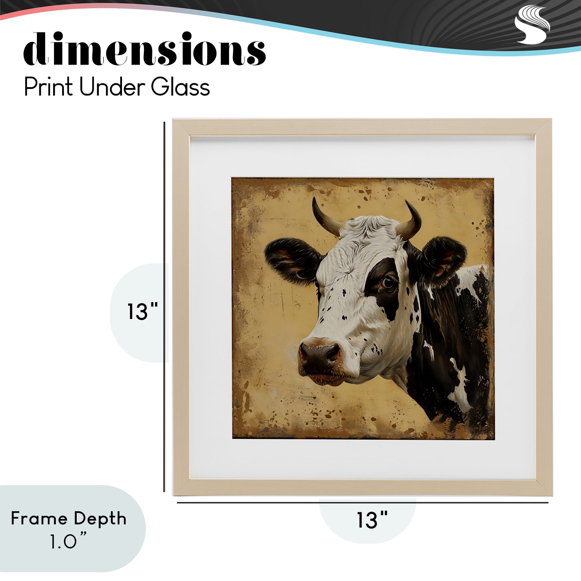 Stupell Industries Spotted Brown Cow Portrait Birch Framed Print Under Glass, design by Creative Studio
