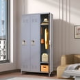 thumbnail image 3 of 3 Door 72"H Metal Lockers With Lock for Employees,Storage Locker Cabinet for Home Gym Office School Garage,Gray, 3 of 14