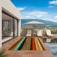 thumbnail image 2 of Orange Teal Wooden Outdoor Rug for Patio/Deck/Porch, Non-Slip Large Area Rug 6 x 9 Ft, Farmhouse Striped Modern Art Indoor Outdoor Rugs Washable Area Rugs, Reversible Camping Rug Carpet Runner, 2 of 8