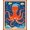 Orange Blue Multicolor, Pattern 13, variant on ODIKA 8'x10' Washable Area Rug Octopus Koi Vintage Nautical Tentacle Compass Border Cartoon for Dining Room, Large Office, Lounge, Non-Slip Chair-Friendly Mat