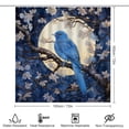 thumbnail image 2 of 4 Pcs Shower Curtain Sets with Rugs Toilet Lid Cover and Bath Mat Blue Bird On A Shady Tree Under The Full Moon Waterproof Personality Pattern Bath Curtains Flower Bird for Bathroom Decor Sets, 2 of 8