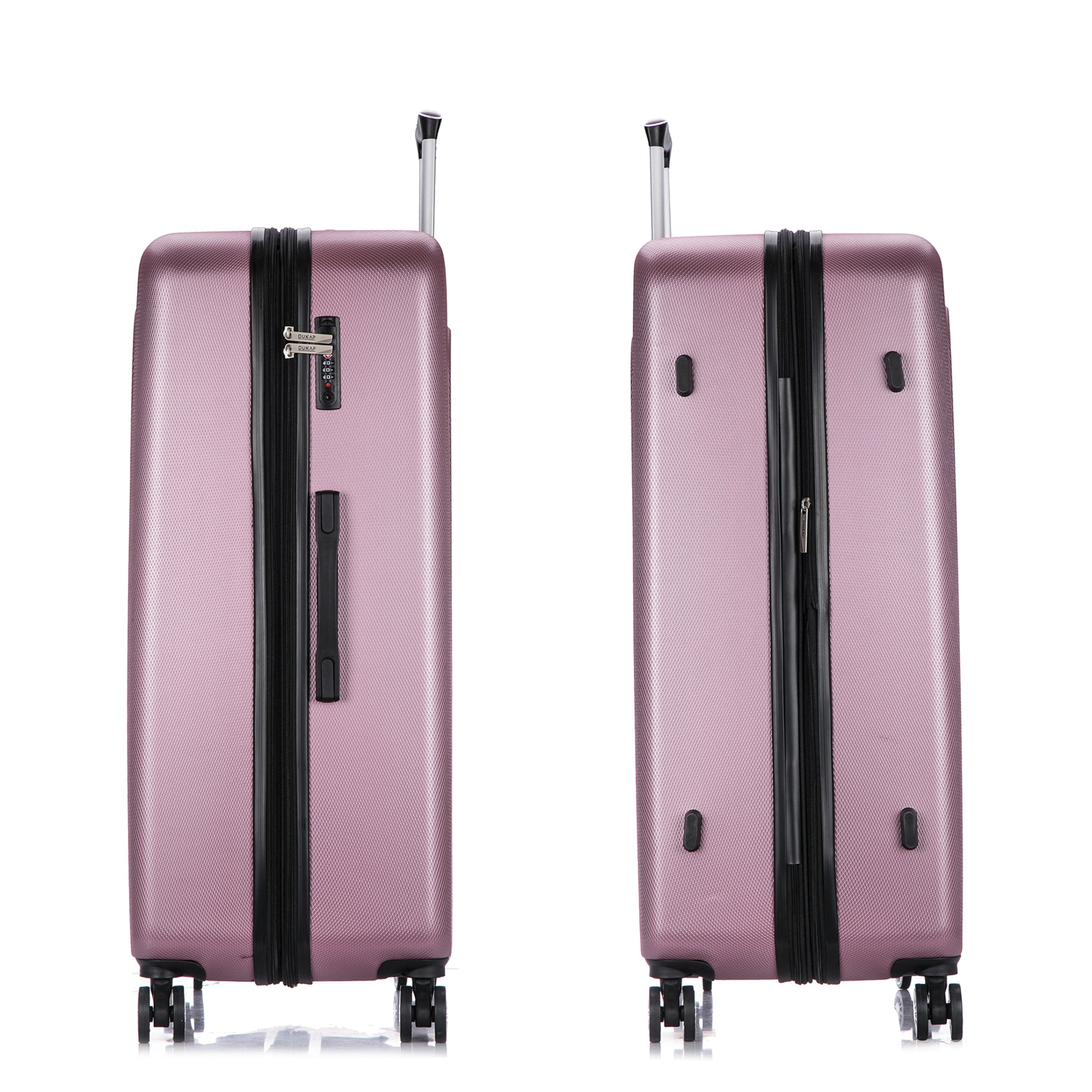 DUKAP Crypto 32" Hardside Lightweight Luggage with Spinner Wheels, Handle and Trolley, Rose Gold