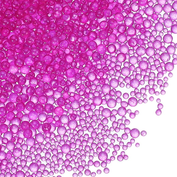 Uxcell Resin Bubble Beads, Tiny Iridescent No Hole Mini Glass Bubbles for DIY Crafting Rose Red