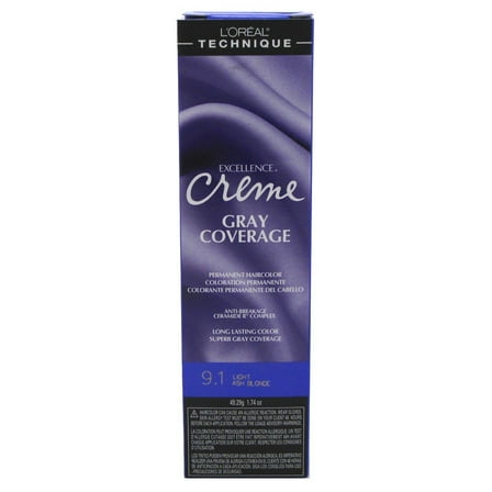 Loreal Excellence Creme Color #9.1 Light Ash Blonde 1.74Oz (3 Pack)