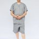 thumbnail image 5 of Camisetas de Manga Completa Hombres Bolsillo de Color Sólido Camiseta de Cuello Redondo de Manga Corta Abierta Completa con Pantalones Cortos de Cintura Elástica para Al Aire Libre, Casual, Uso Diari, 5 of 9
