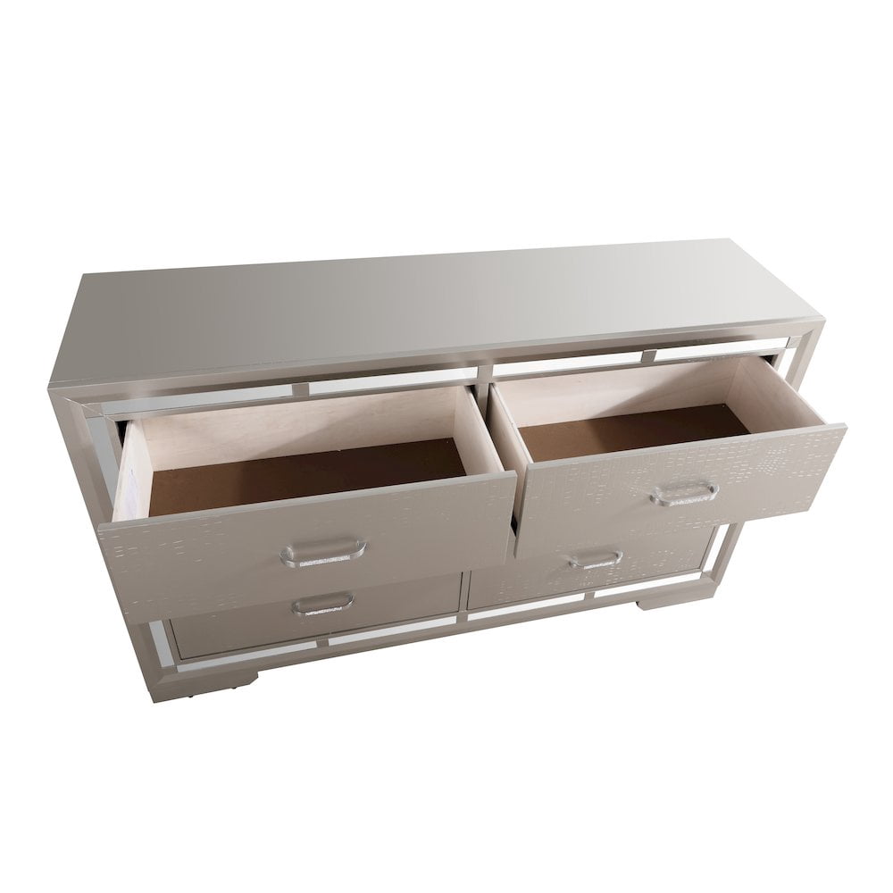 Glory Furniture Alana G6800-D Dresser , Silver Champagne