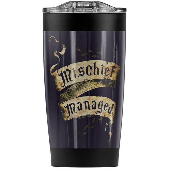 Harry Potter Mischief Managed Stainless Steel Tumbler 20 oz Coffee Travel Mug/Cup, Vacuum Insulated & Double Wall with Leakproof Sliding Lid | Great for Hot Drinks and Cold Beverages