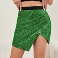 thumbnail image 7 of Daznico Sequin Short Skirt with Asymmetrical Hemline Sparkly Glitter Party Wear High Waist Elastic Waistband Elegant Clubwear Night Out Mini Skirt Comfort Fit,Mardi Gras Clothing,Mardi Gras Ski,L, 7 of 7