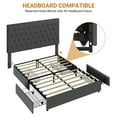 thumbnail image 4 of Full / Queen / King Platform Bed Frame with 4 Storage Drawers, Fabric Upholstered, No Box Spring, Wooden Slats, Noise Free, Easy Assembly, Dark Grey, 4 of 8
