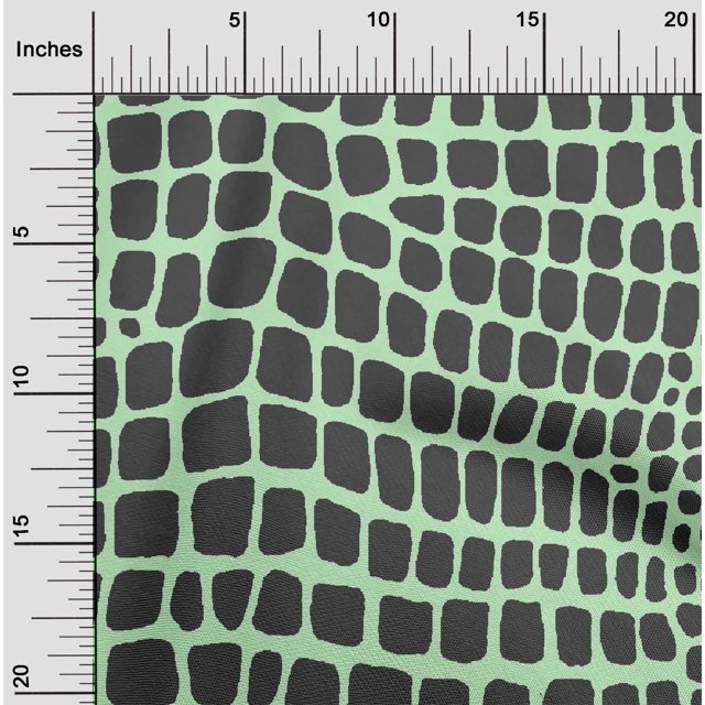 oneOone Polyester Lycra Mint Fabric Crocodile Animal Skin Sewing Material Print Fabric By The Yard 56 Inch Wide