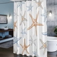 thumbnail image 3 of Retro Starfish Shower Curtains for Bathroom, Watercolor Starfish Washable Fabric Shower Curtain with Hooks Waterproof Bathroom Decor Sets, 72 x 78 Inches, 3 of 9
