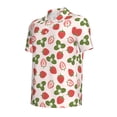 thumbnail image 3 of Daiia Strawberries And Leaf Pattern Men’s Polo Shirts,Solid Deck Shirt,Classic Fit, Breathable Cotton Polo for Casual and Sport Wear-Medium, 3 of 9