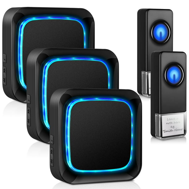 Bitiwend Wireless Doorbells for Home with 3 Receivers 2 Buttons, Door