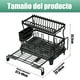 thumbnail image 2 of Escurridor de Trastes, Escurridor de Platos 2 Niveles Ajustable 360 ° Drenaje, Escurridors de Trastes Grande para Cocina Soporte para Portavasos y Tabla de Cortar (Negro), 2 of 8