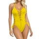 thumbnail image 1 of MKLEKYY Trajes De Baños Women Sexy Lace Up 1 Piece Swimsuit Deep V Neck Bathing Suits, 1 of 6
