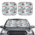 thumbnail image 2 of Bingfone Watercolor Sailboat Windshield Sun Shade 2-Piece Foldable Car Front Window Sunshade for Most Sedans SUV Truck - Medium, 2 of 7