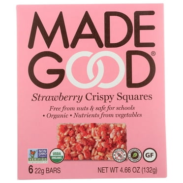 MadeGood Strawberry Crispy Squares, TMA2 6 Healthy Snacks, 0.78oz
