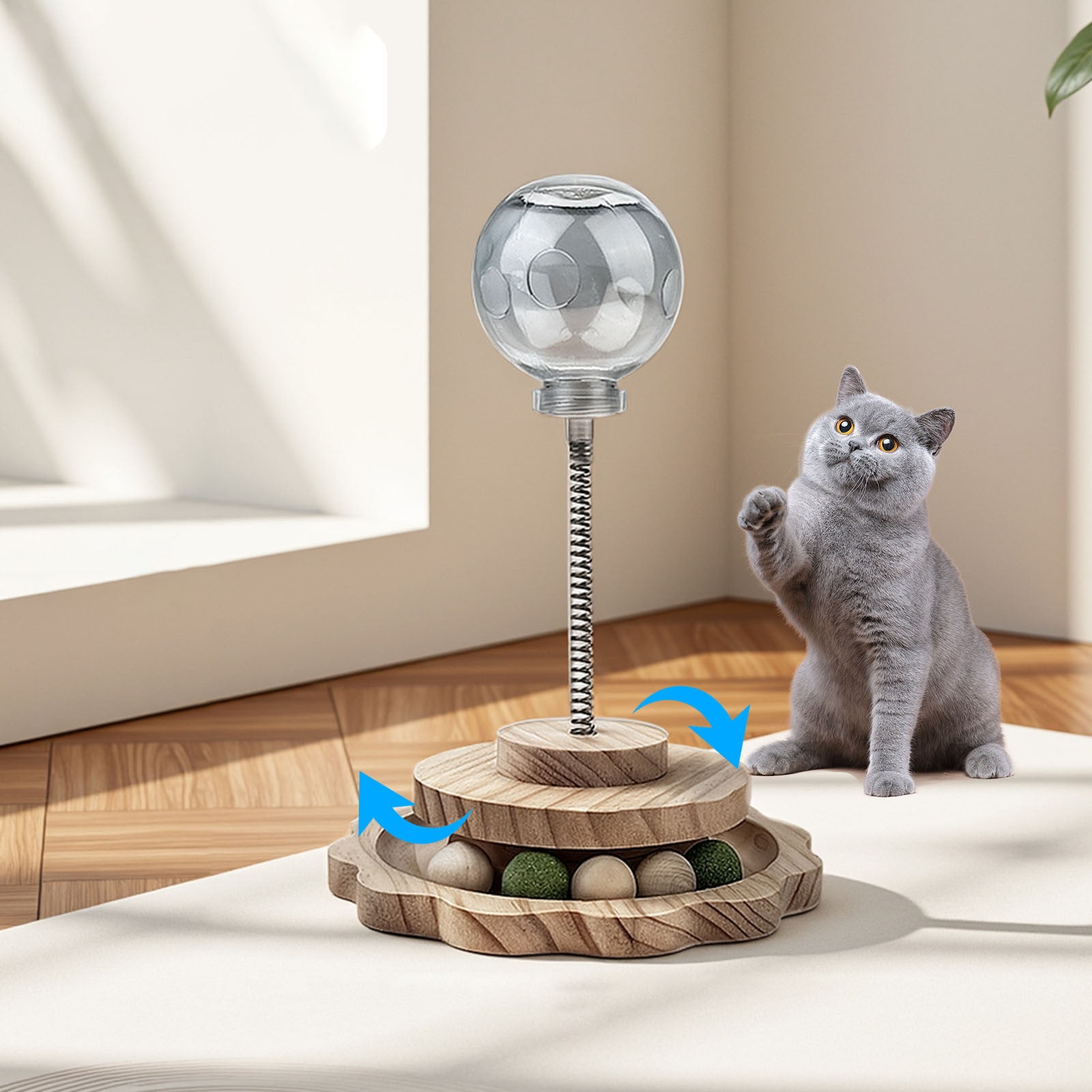 Pet Toys Interactive Cat Toys With Flower Wheels And Hairballs Self Entertainment For Cats Indoor Small Pet Enhancement