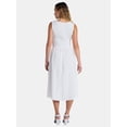 thumbnail image 2 of Time And Tru Women's Smocked Woven Midi Dress, Sizes XS-3XL, 2 of 4