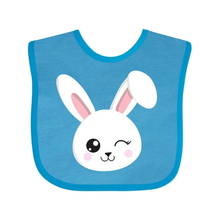 

Inktastic Cute Bunny Little Bunny White Bunny Wink Boys or Girls Baby Bib