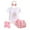 Rose, variante sur XDZJLR Ensembles pour Filles Pâques Barboteuse Brodée et Robe Florale avec Chaussettes à Nœud Ensemble d'Été 4 Pcs