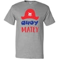 thumbnail image 3 of Inktastic Ahoy Matey, Pirate Hat, Skull and Bones - Red Blue T-Shirt, 3 of 5