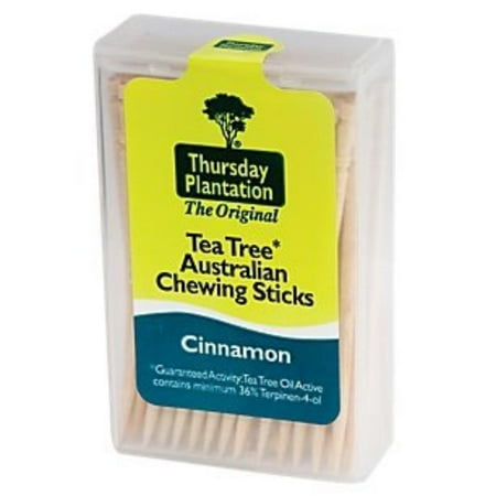 Teak Tree Plantation Tea Tree Chewing Sticks Cinnamon 1 Pack of 100 Sticks, (picture may vary) Tea tree Cinnamon chewing sticks. By Thursday Plantation ()