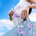 thumbnail image 5 of ﻿ Portable handheld spray fan, 30000 RPM adjustable high-speed turbine personal fan, 3000mAh USB rechargeable mini spray fan, with LED lights, suitable for office/travel/shopping/concert-Purple, 5 of 10