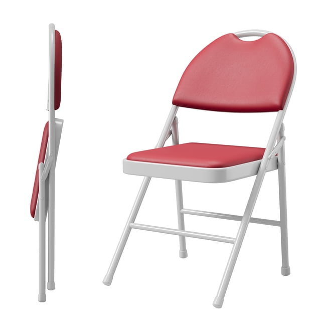 Yeshouse Sillas plegables (paquete de 2, 4 o 6) con cojín de piel sintética, capacidad de 159 kg, estructura de metal y almohadillas antideslizantes, portátiles y apilables para hogar y eventos