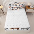 thumbnail image 4 of Erosebridal Watercolor Farm Horse Zipper Twin Comforter Sets with Fitted Sheet and 2 Pillowcases,Pony Heart Floral Vintage Print Zipper Bedding Set For Girls,Reversible,4 Pieces, 4 of 7