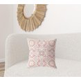 thumbnail image 3 of HomeRoots 411232 6 x 20 x 20 in. Pink & White Zippered Floral Indoor & Outdoor Throw Pillow, 3 of 5