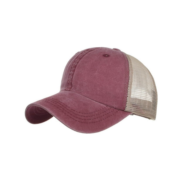 WEIYLL Beret Hat Women Men Washed Light Board Mesh Tongue Fashionable Hundred Matching Patchwork Sun Cap