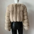 thumbnail image 2 of Abrigo de piel sintética de zorro con cuello en V para mujer, abrigo de invierno cálido de manga larga para mujer, chaqueta de piel de lujo a la moda, prendas de vestir elegantes de peluche 2024, 2 of 5