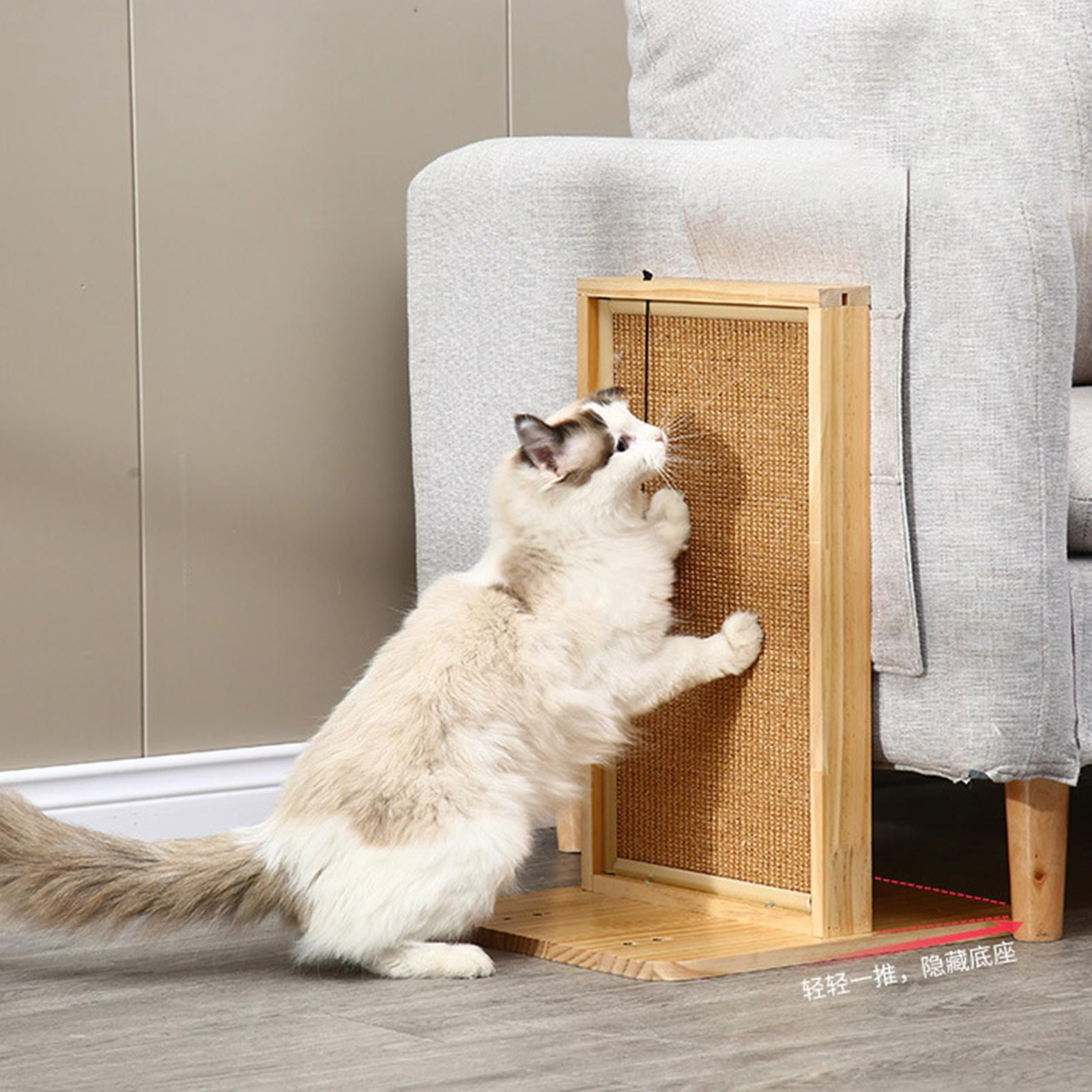 Bvdfgk Sisal Cat Scratching Post Board Wood Frame and Base Wear Resistant Durable Brown