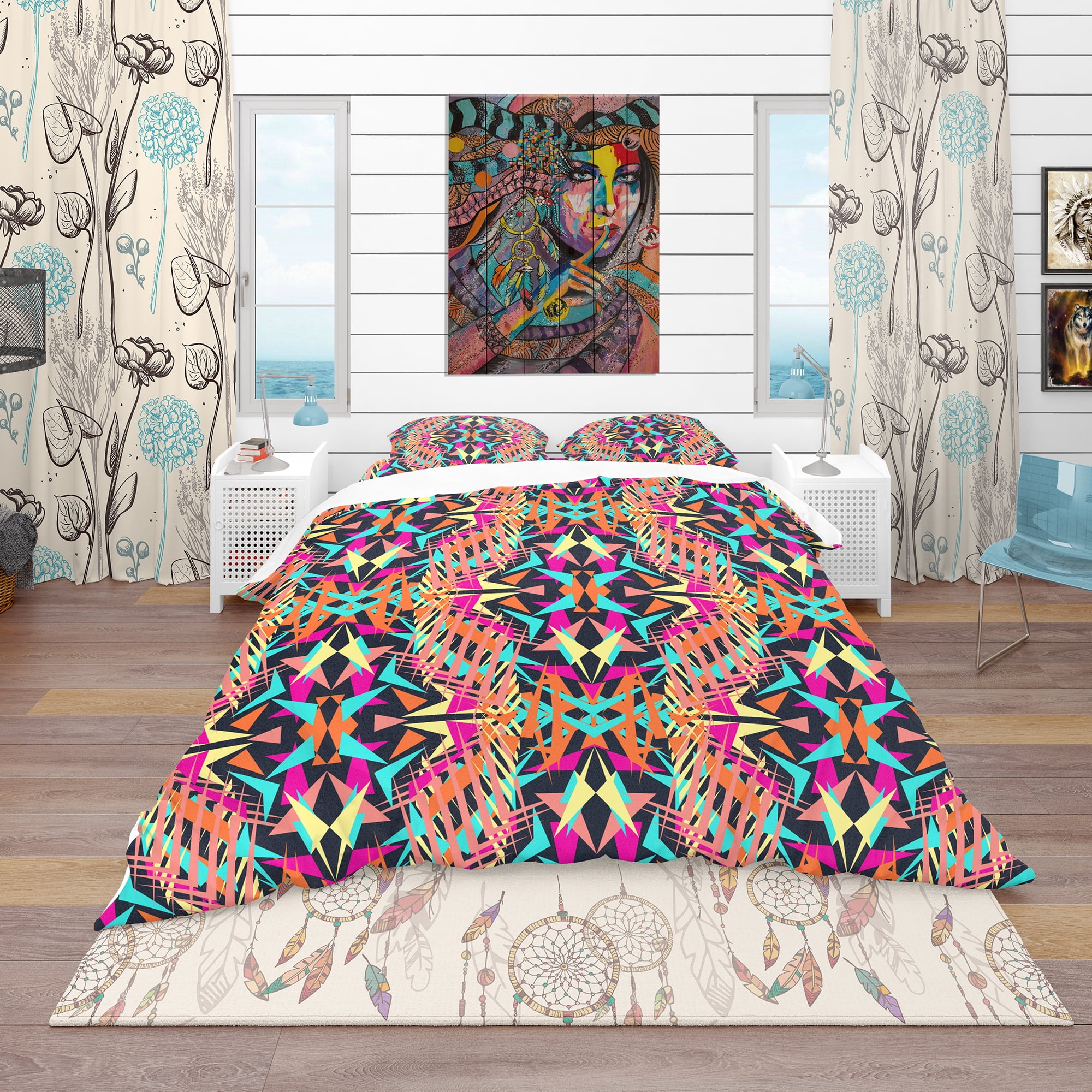 Designart 'Electro Boho Color Trend' Bohemian & Eclectic Duvet Cover Set