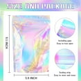 thumbnail image 2 of 50 Pcs Sealable Smell Proof Bag,Iridescent Holographic Bags,Resealable Mylar Bags,Small Packaging Bag,Zip lock Sample Foil Pouch,for Party Favor Food Storage (6x9 inch), 2 of 6