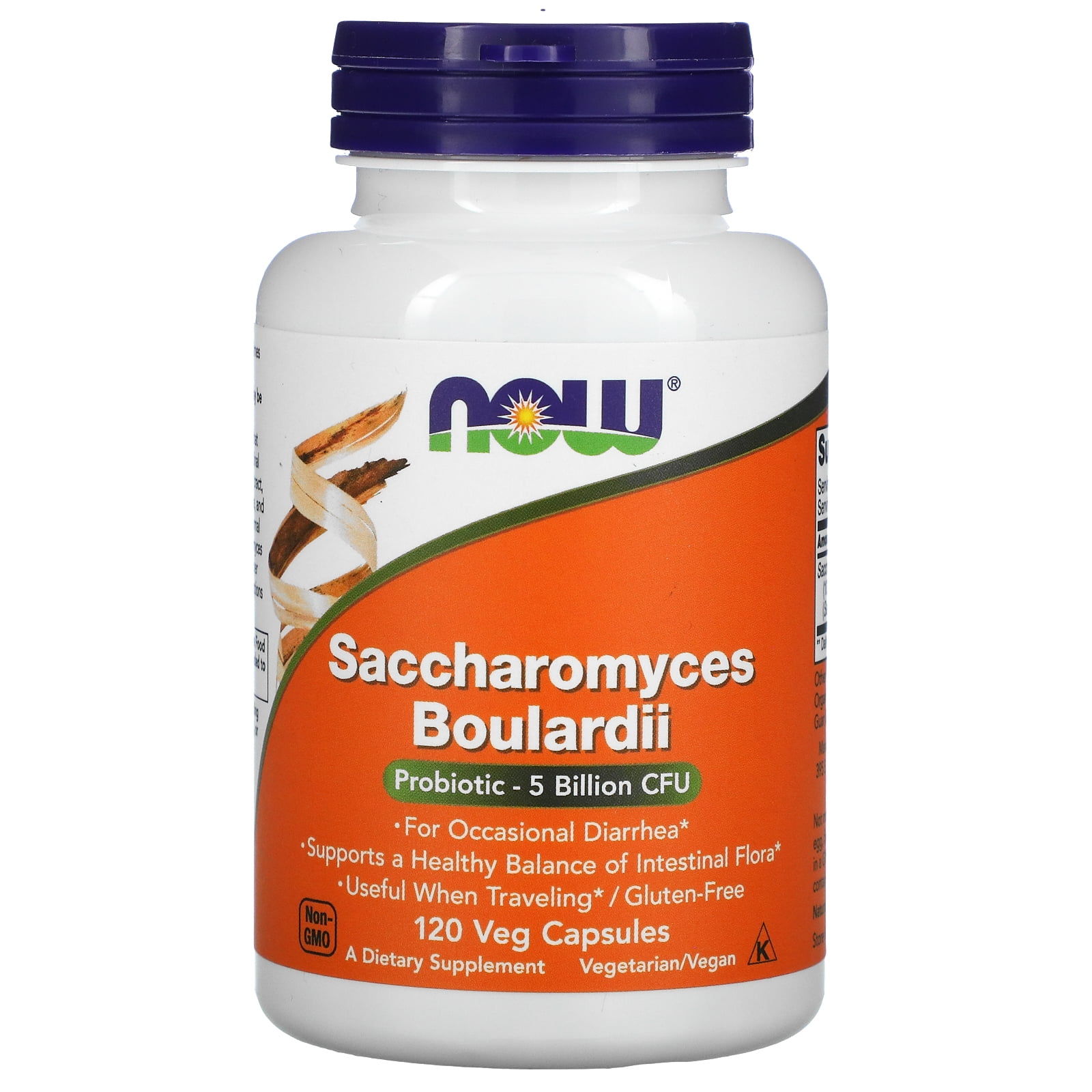 Saccharomyces Boulardii, 5 Billion CFU, 120 Veg Capsules, NOW Foods