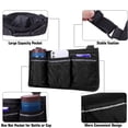 thumbnail image 3 of Wheelchair Accessories, Waterproof Wheelchair Bags to Hang on Side with Bright Line Storage Organizers Bag for Home/Outdoor, Black/Purple, 3 of 8