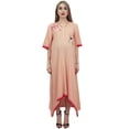 thumbnail image 5 of Bimba Women's Maternity Dress Embroidered Nursing Long Peach Maxi Sleepwear - 16, 5 of 9