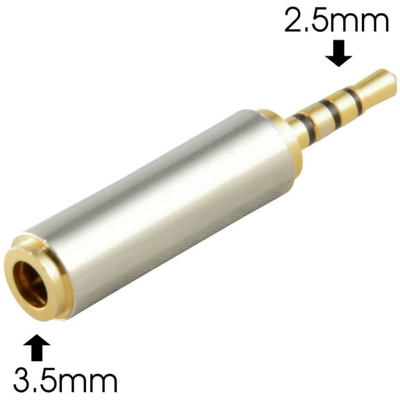 3.5mm Female to 2.5mm Male Stereo Audio Headphone Jack Adapter Converter Gold