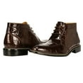 thumbnail image 2 of LIBERTYZENO Mens Genuine Leather Animal Print Ankle Boots, Brown, 2 of 6