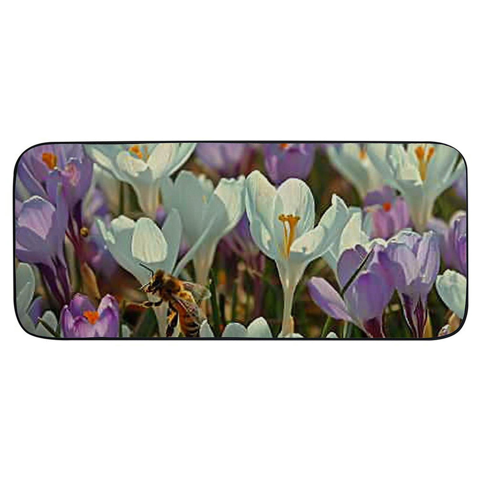 Qinduosi Decorative Door Mat, Door Mat with Non-Slip Rubber Backing, Easy Cleaning, Traps Dirt, for Entry, Patio, Garage - Spring Meadow Crocus Spring Flower FrUhlingsblUher 19.68*47.24 in